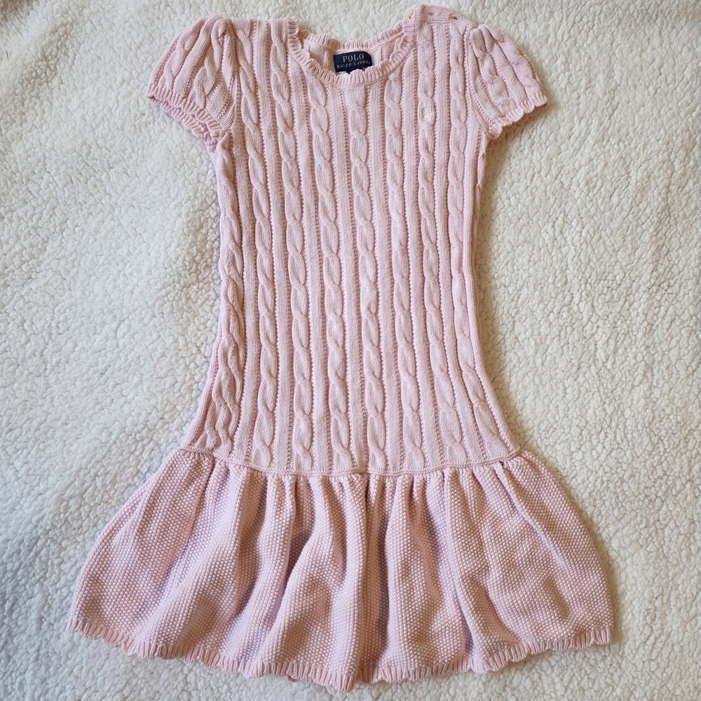 Polo Ralph Lauren pink knit babydoll short sleeve dress - Picture 1 of 4